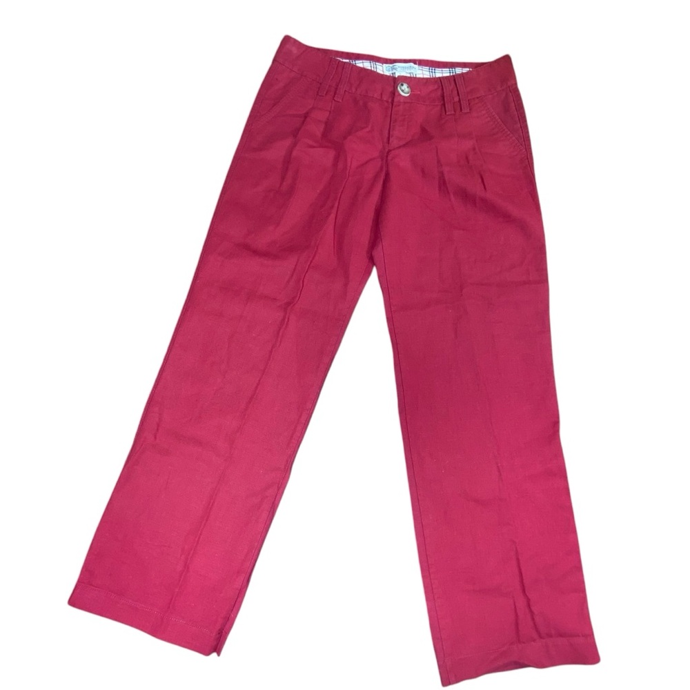 Burberry Red Wide-Leg Pants Size Large | Vintage Luxury